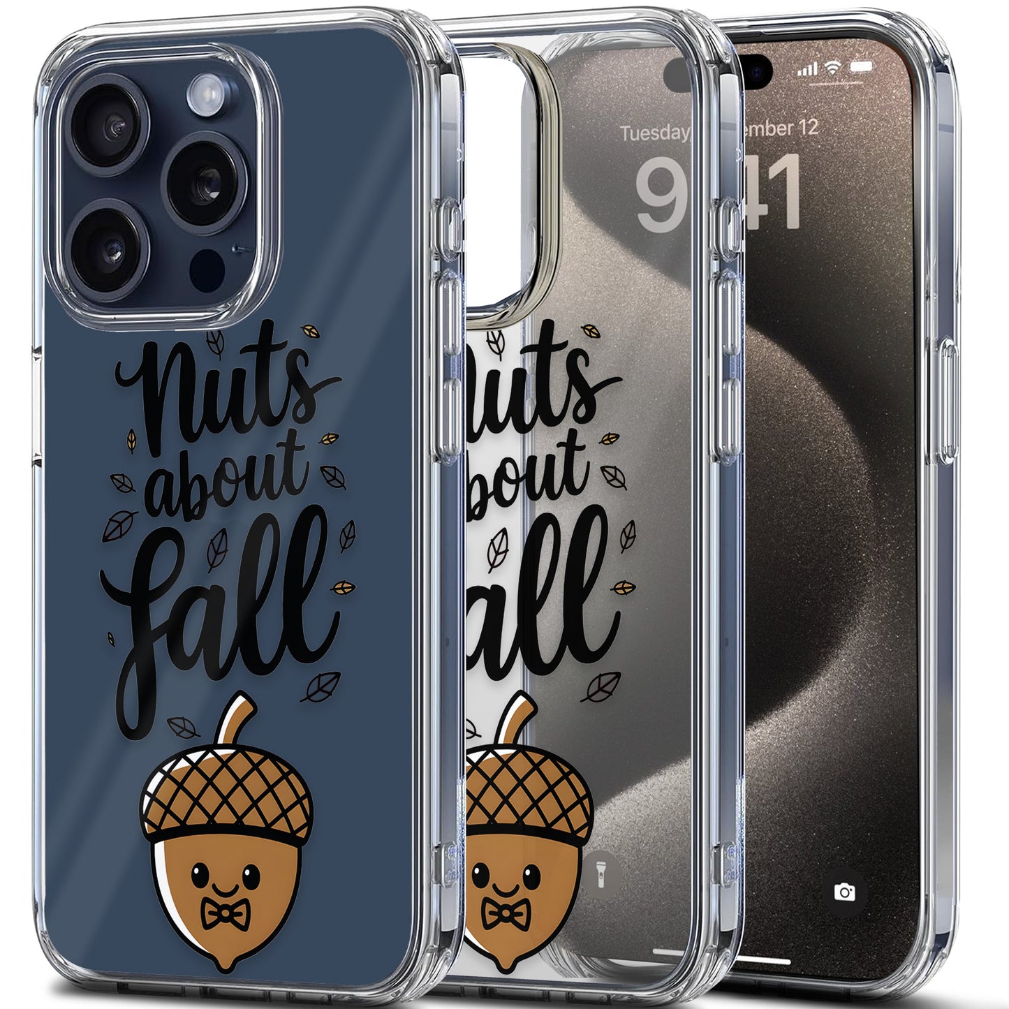 Nuts About Fall TPU Clear Case for iPhone & Samsung Phones