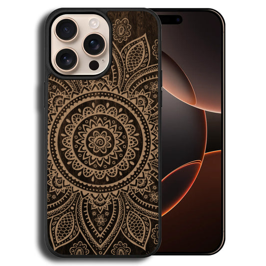 Mandala Wooden Laser Engraved Phone Case