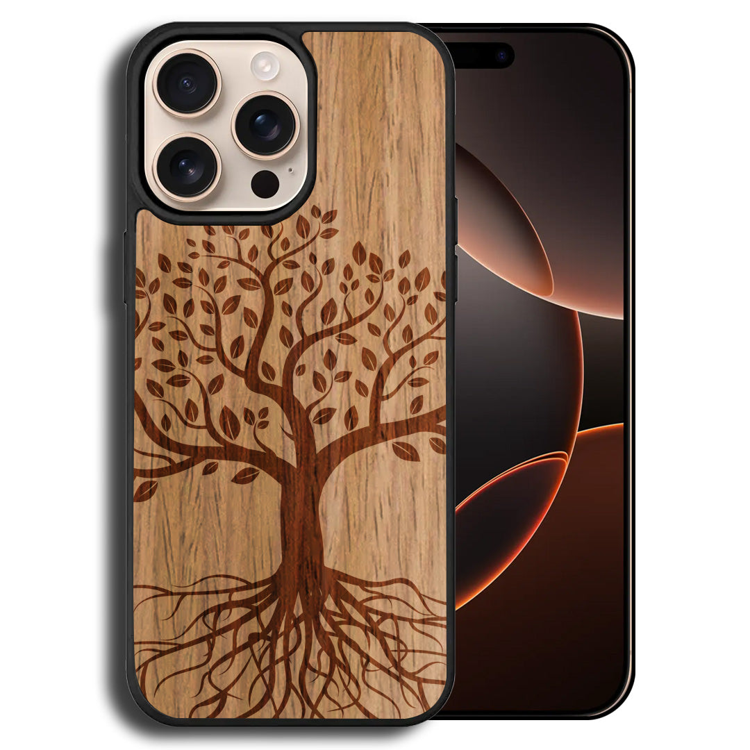 Tree Wooden Laser Engraved Phone Case