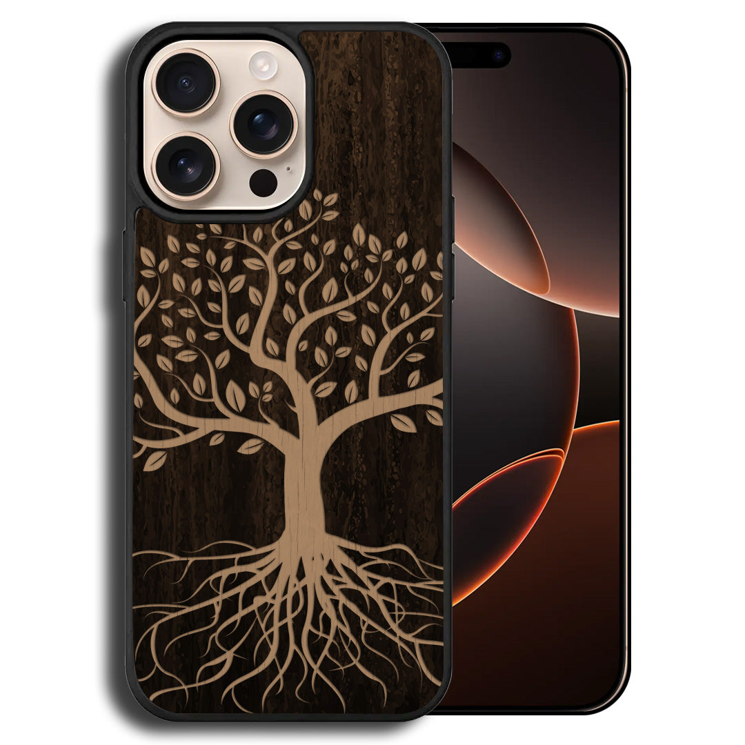 Tree Wooden Laser Engraved Phone Case