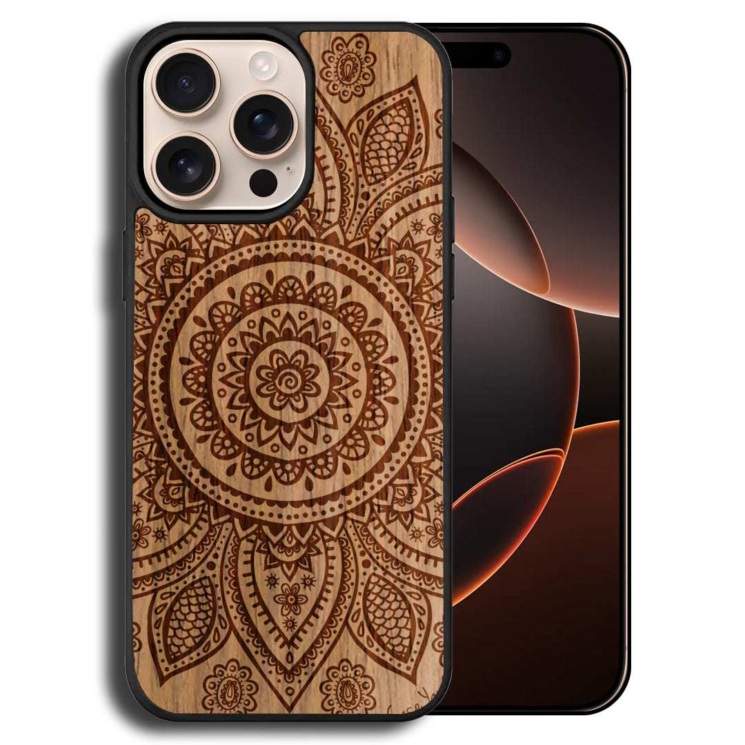 Mandala Wooden Laser Engraved Phone Case