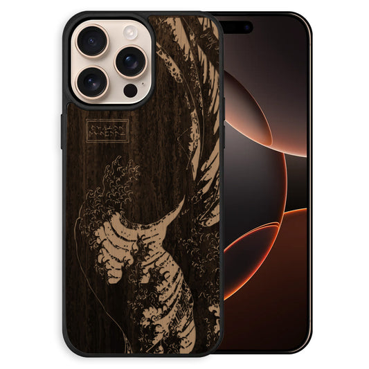 Great Wave Wooden Laser Engraved Phone Case