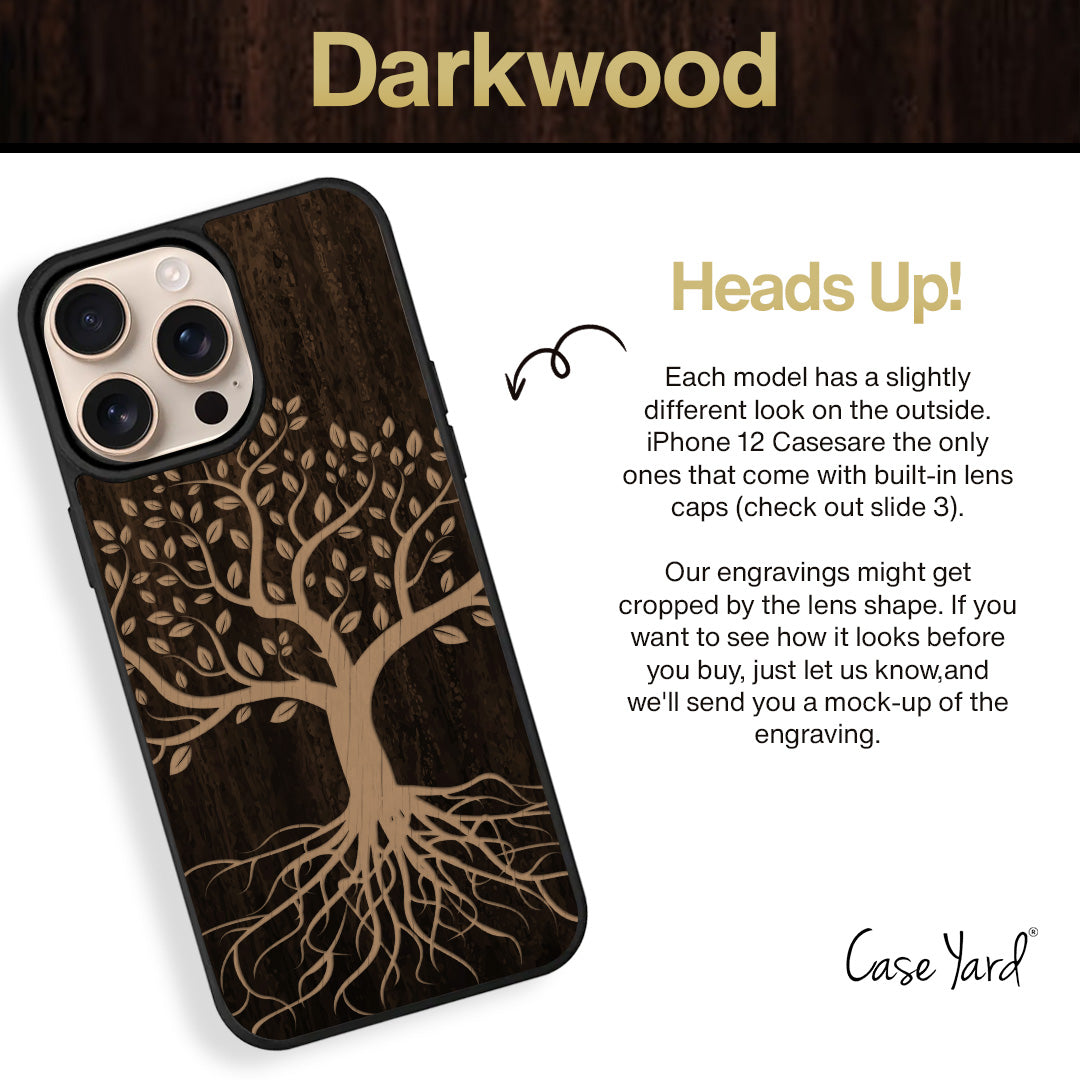 Tree Wooden Laser Engraved Phone Case