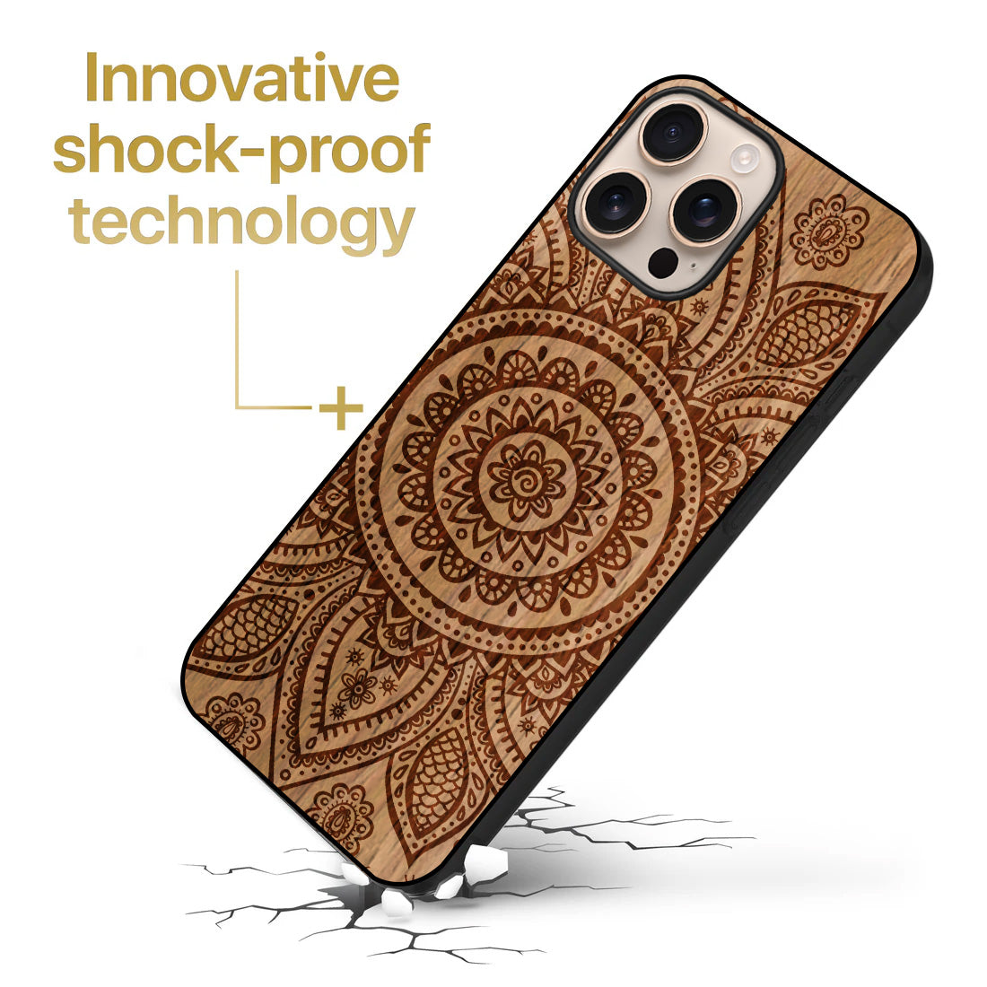 Mandala Wooden Laser Engraved Phone Case