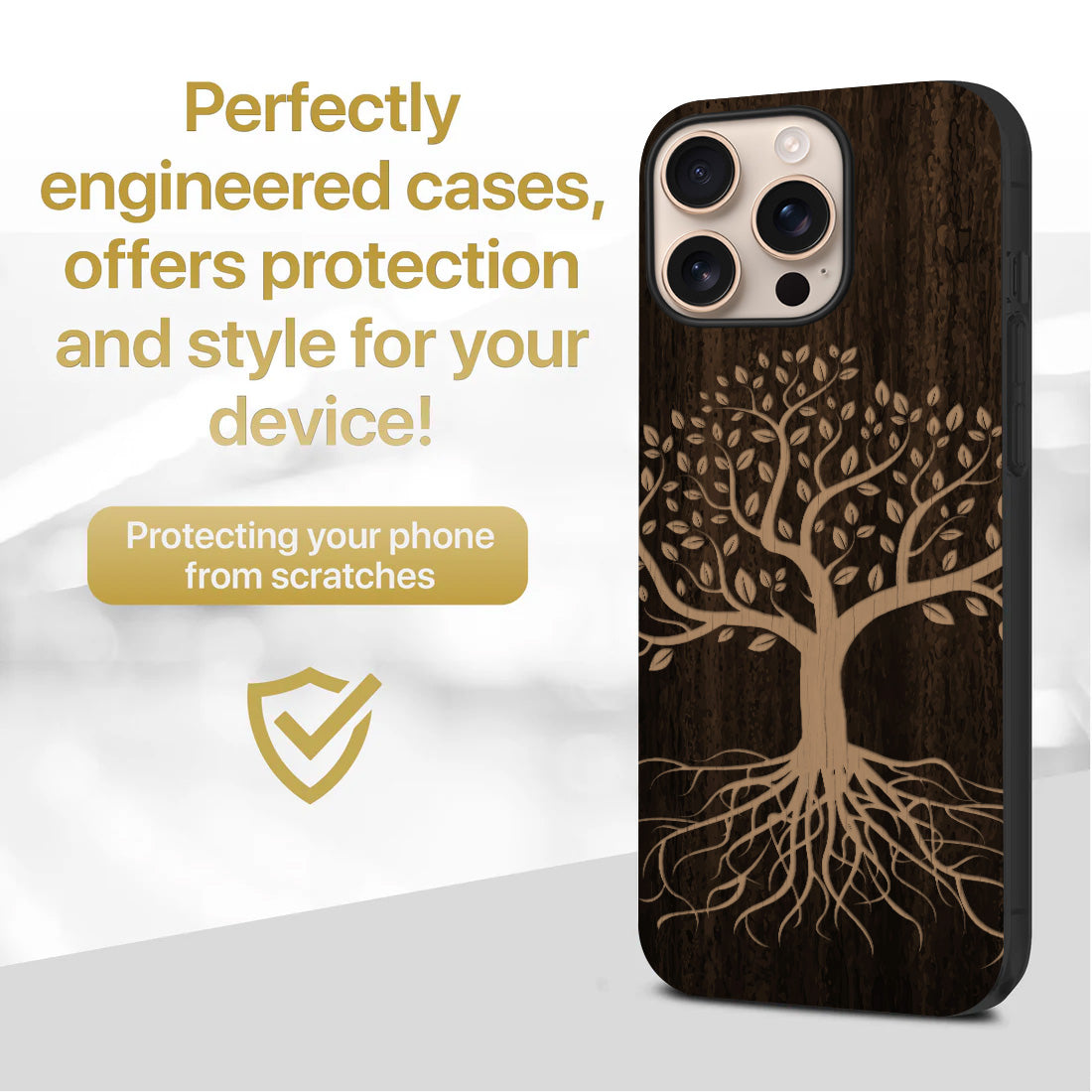 Tree Wooden Laser Engraved Phone Case