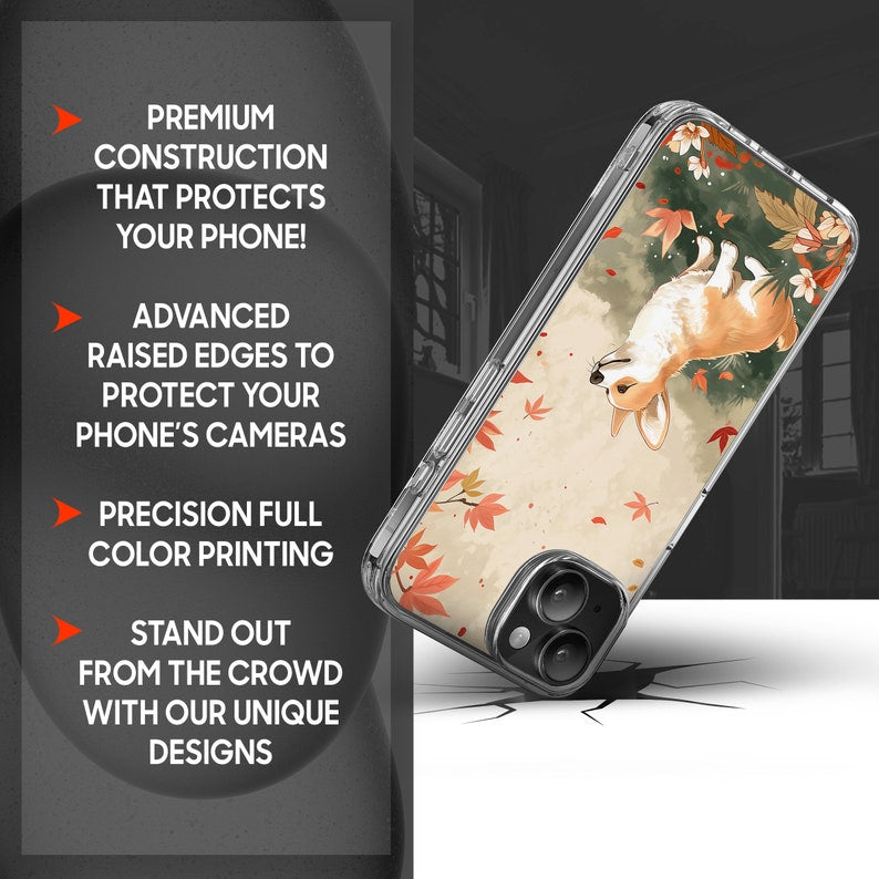 TPU Case Clear case with Cute Corgi Design for iPhone & Samsung Phones