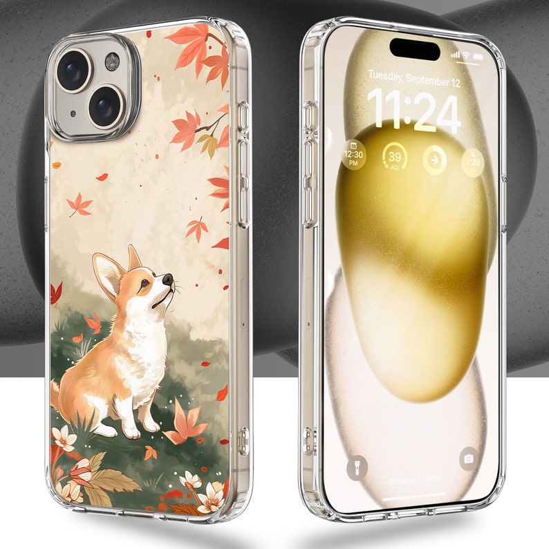 TPU Case Clear case with Cute Corgi Design for iPhone & Samsung Phones