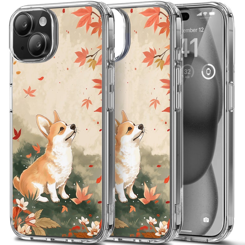 TPU Case Clear case with Cute Corgi Design for iPhone & Samsung Phones