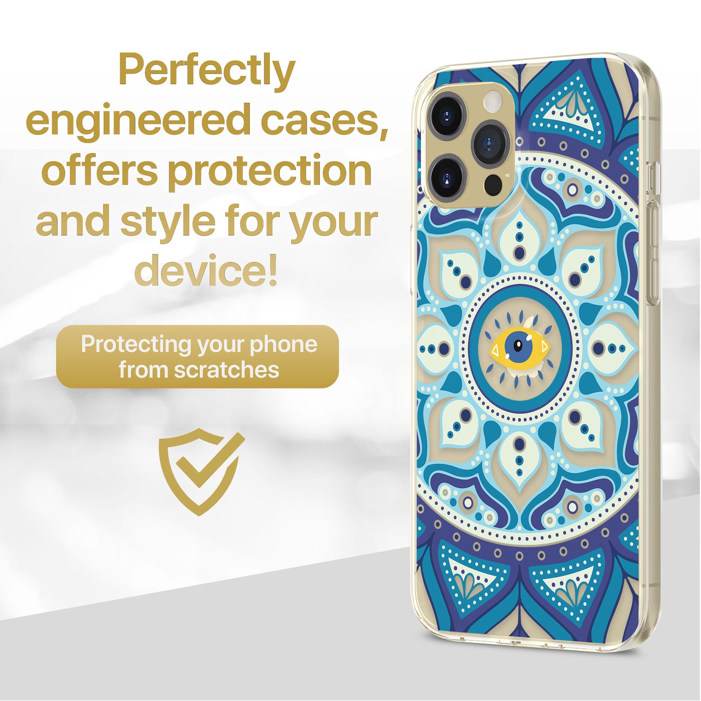 Evil Eye Circle TPU Clear Phone Case for iPhone & Samsung Phones