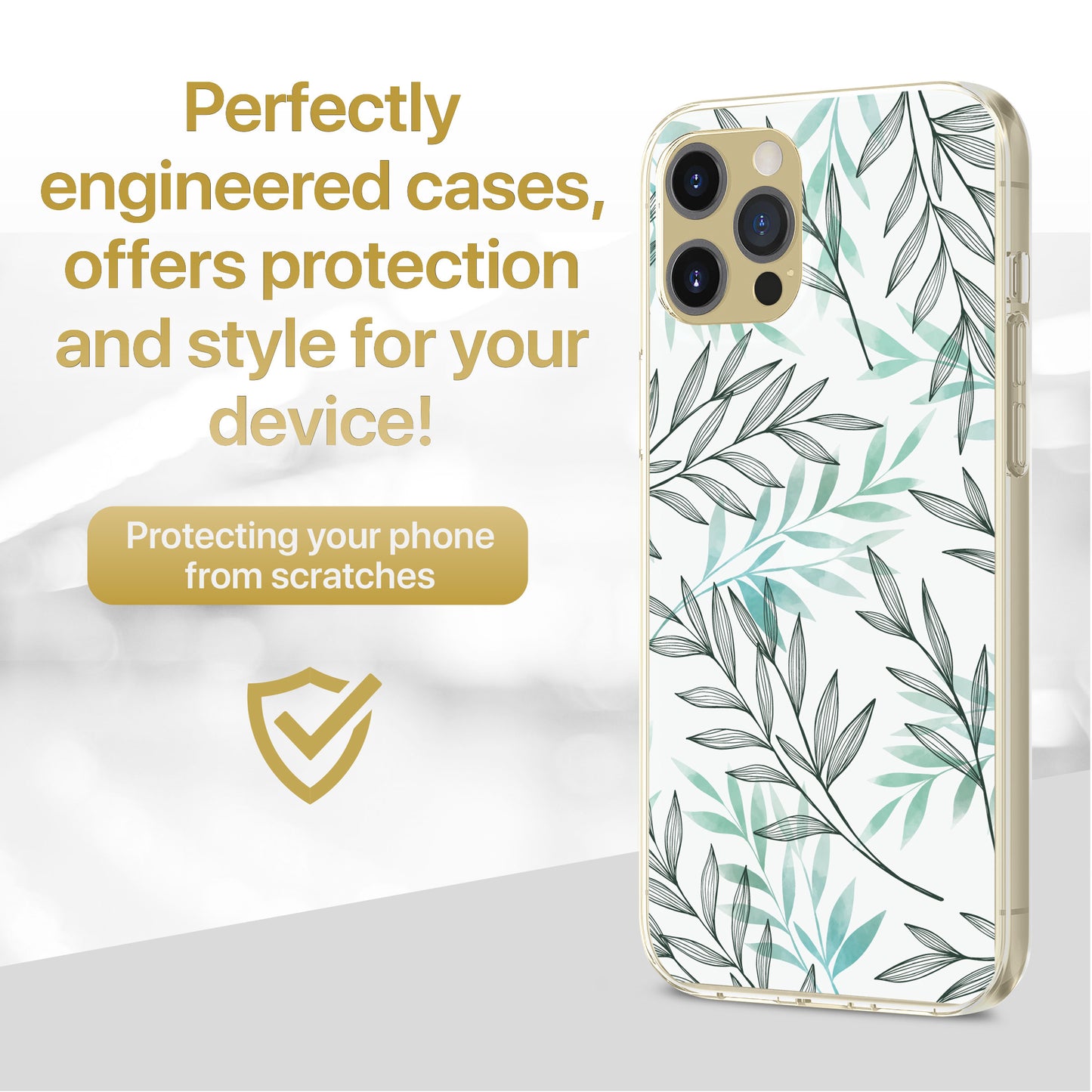 Light Leaves TPU Clear Phone Case for iPhone & Samsung Phones