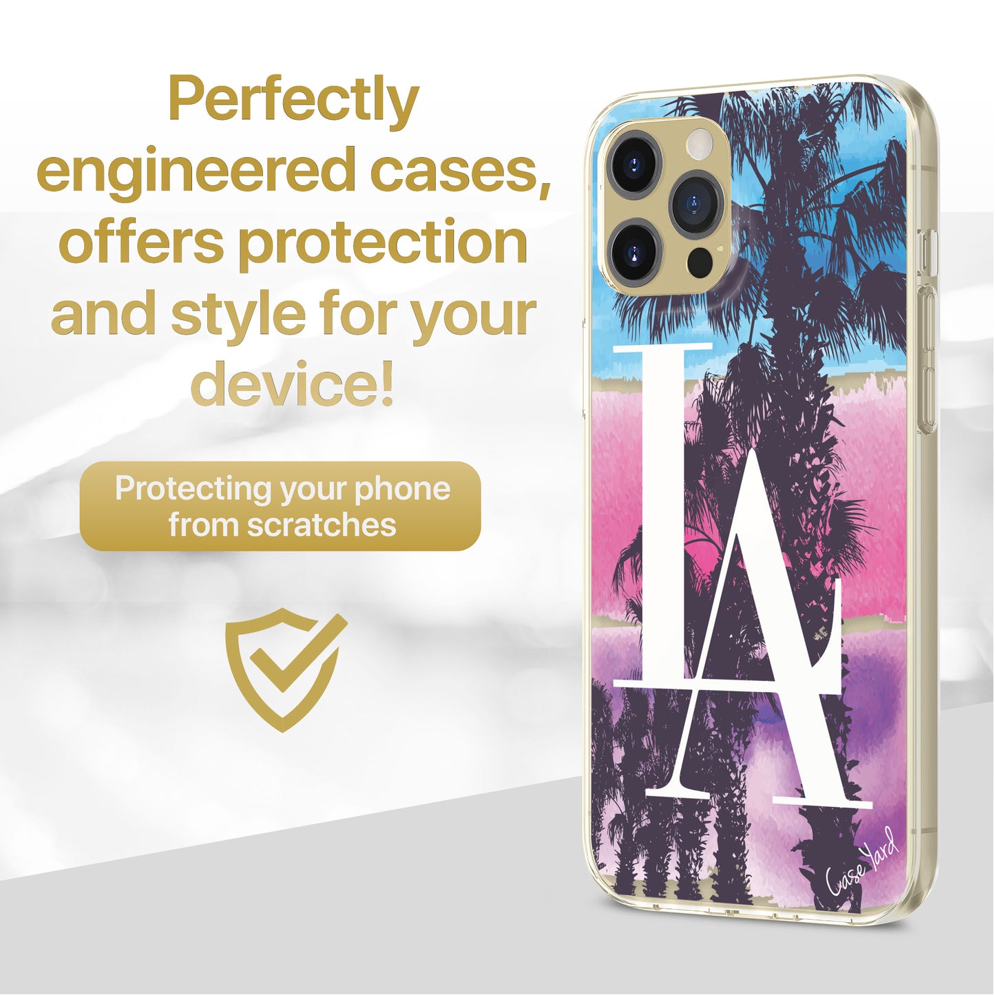 TPU Clear case with (LA) Design for iPhone & Samsung Phones