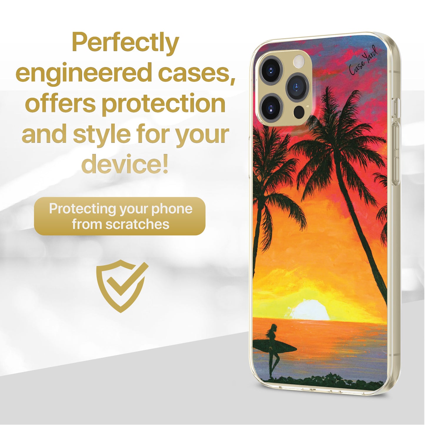 Surf Girl TPU Clear Phone Case for iPhone & Samsung Phones