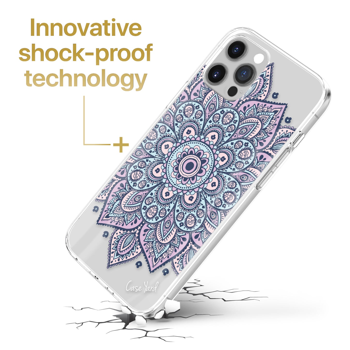 TPU Clear case with (Dakota Mandala) Design for iPhone & Samsung Phones