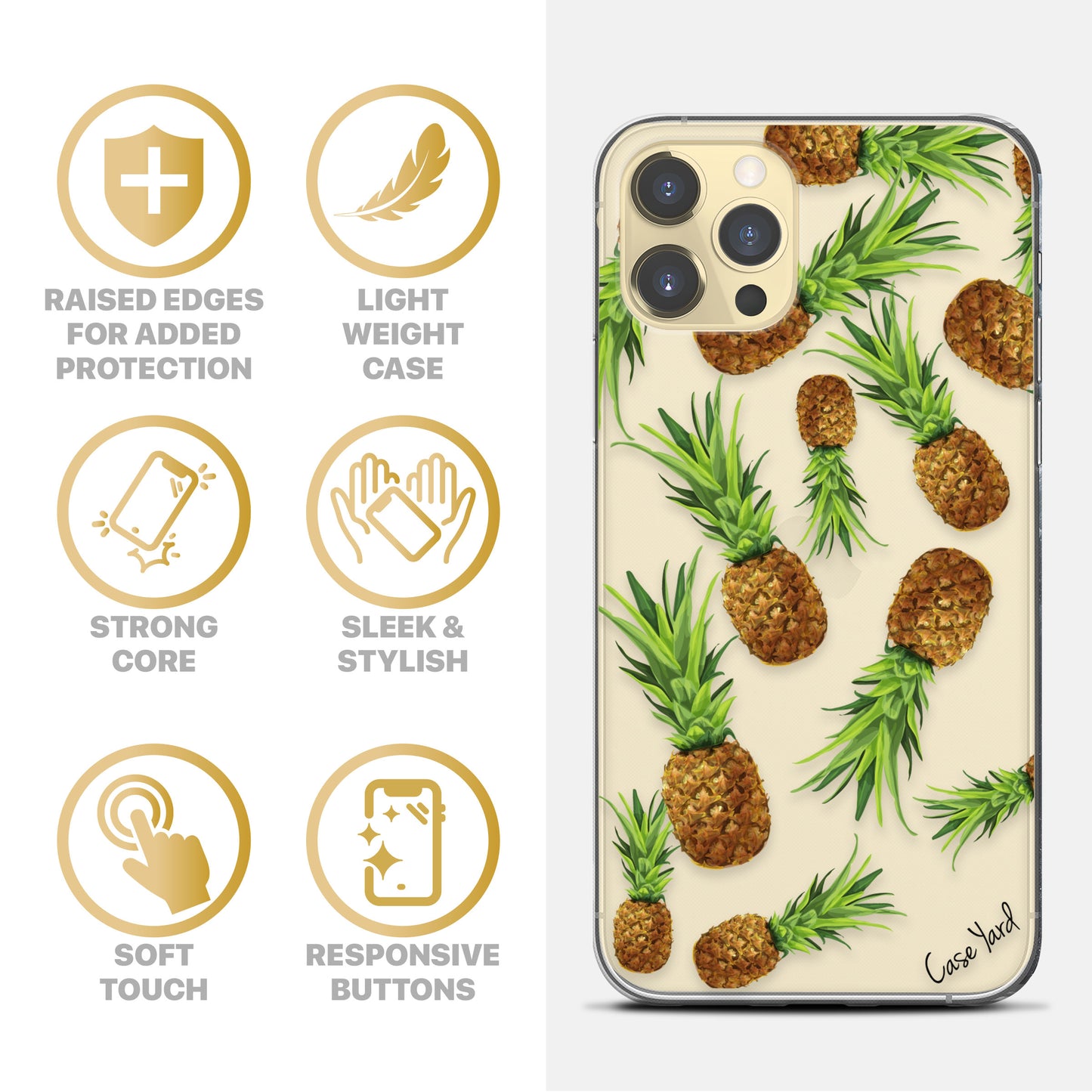 Pineapple Yard TPU Clear Phone Case for iPhone & Samsung Phones