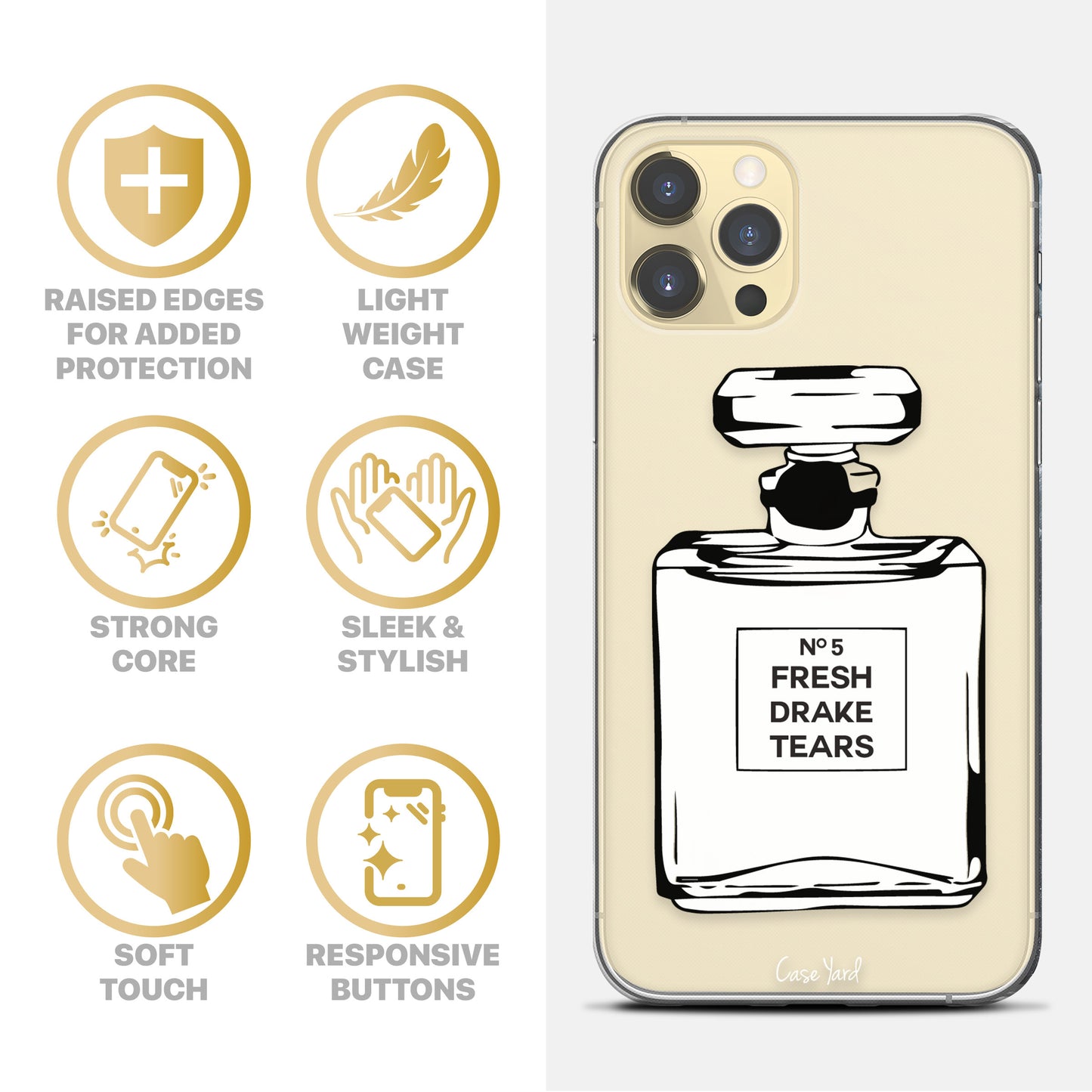 TPU Clear case with (Drake Tears) Design for iPhone & Samsung Phones