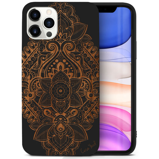 Wooden Cell Phone Case Cover, Laser Engraved case for iPhone & Samsung phone Bohemian Flower Design