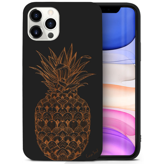 Wooden Cell Phone Case Cover, Laser Engraved case for iPhone & Samsung phone Ornamental Pineapple Design